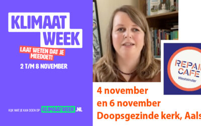 Klimaatweek Aalsmeer: op 4 en 6 november in de Doopsgezinde kerk – van je energierekening tot een kapotte knuffel