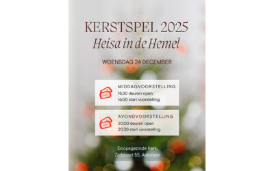 Reserveren voor Binding kerstspel start 12 december