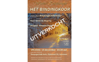 Winter-kerstconcert Bindingkoor op 15 december uitverkocht